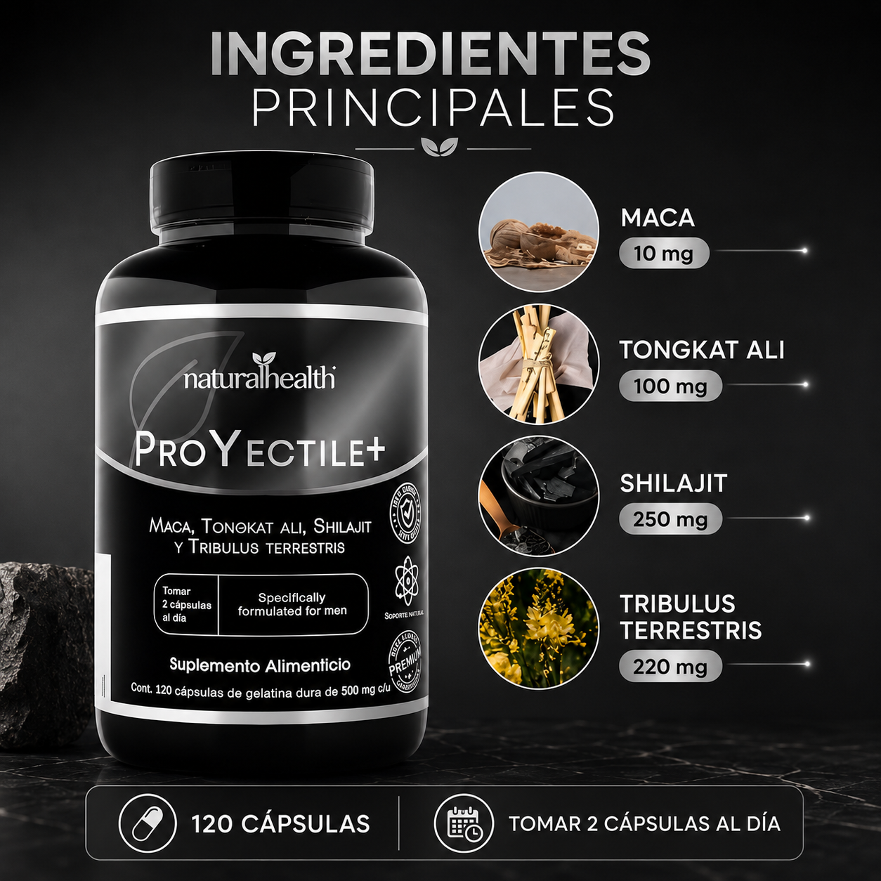 ProYectile+ Energia Hombre 120 Capsulas - foto 2