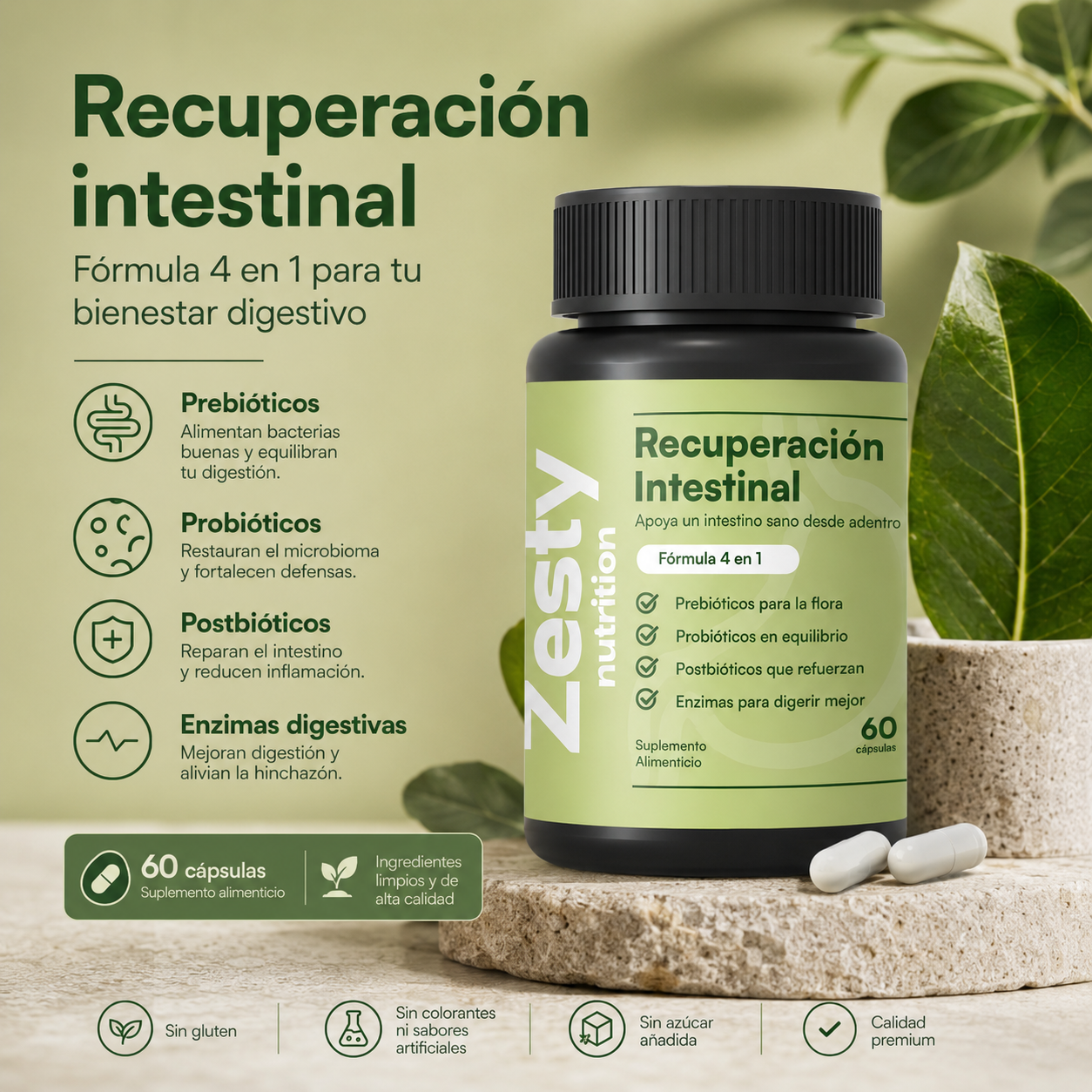 Zesty Balance Intestinal 60 Capsulas - foto 1