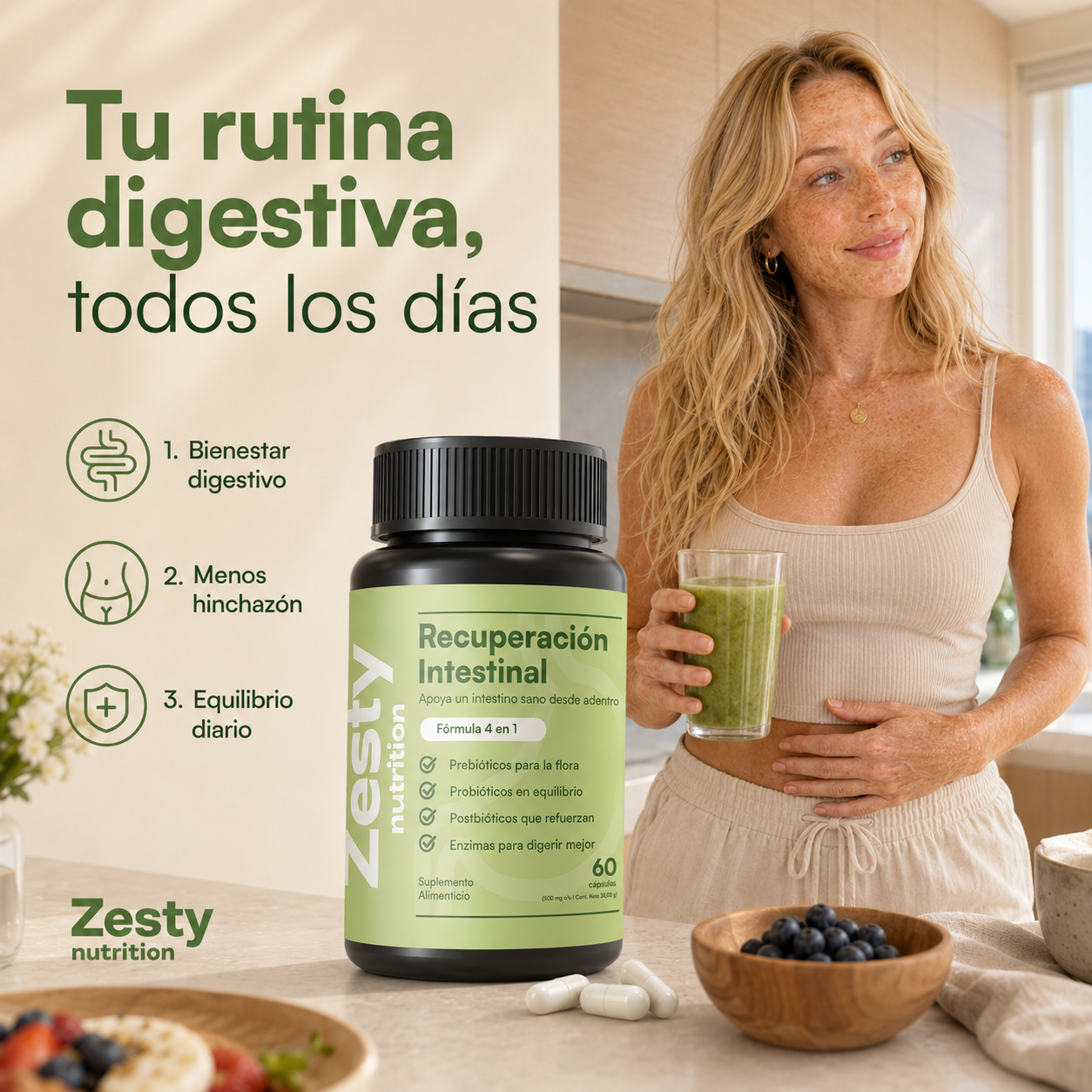 Zesty Balance Intestinal 60 Capsulas - foto 6