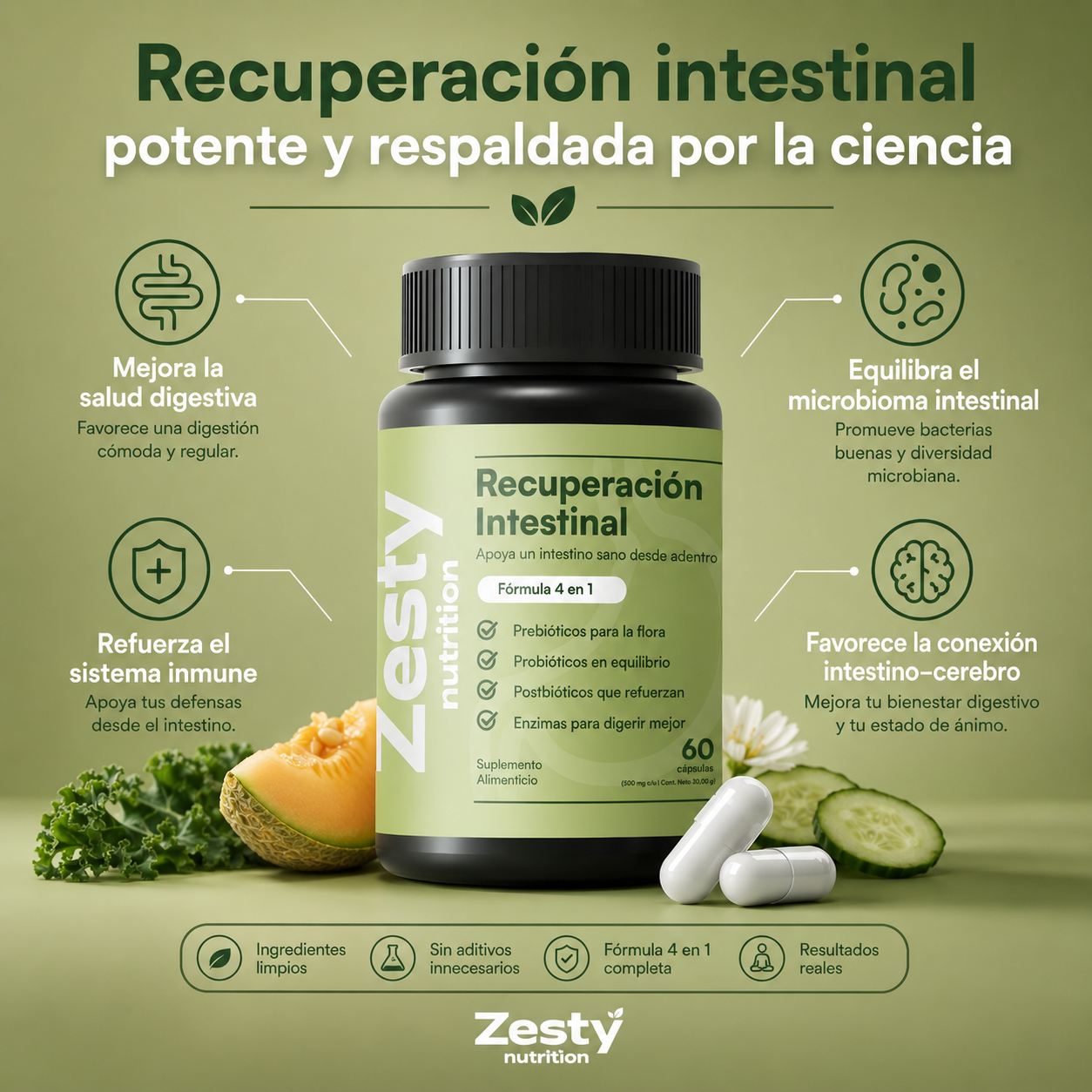 Zesty Balance Intestinal 60 Capsulas - foto 8