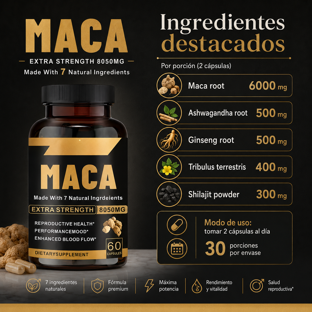 Maca Negra Extra Strength 60 Capsulas - foto 3