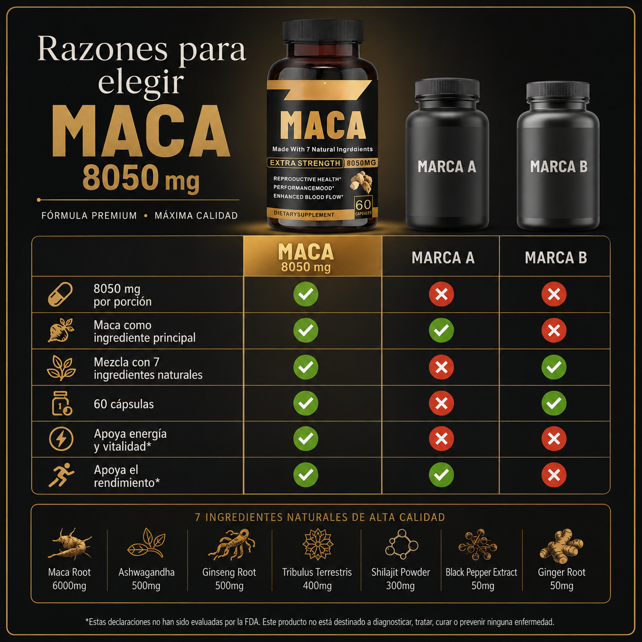 Maca Negra Extra Strength 60 Capsulas - foto 4