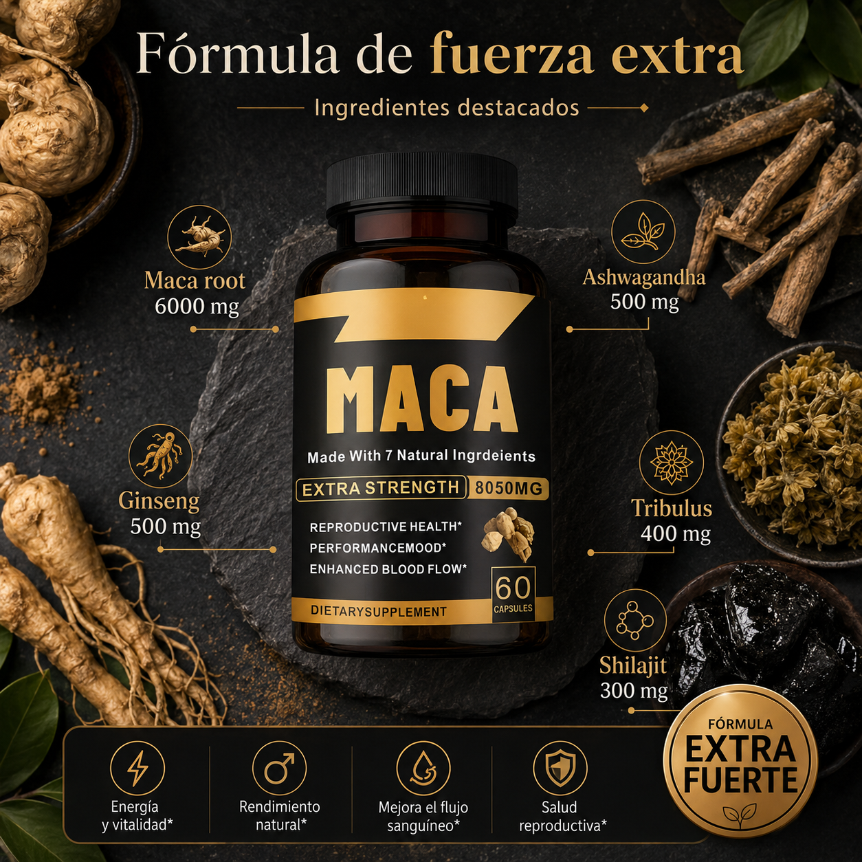 Maca Negra Extra Strength 60 Capsulas - foto 8