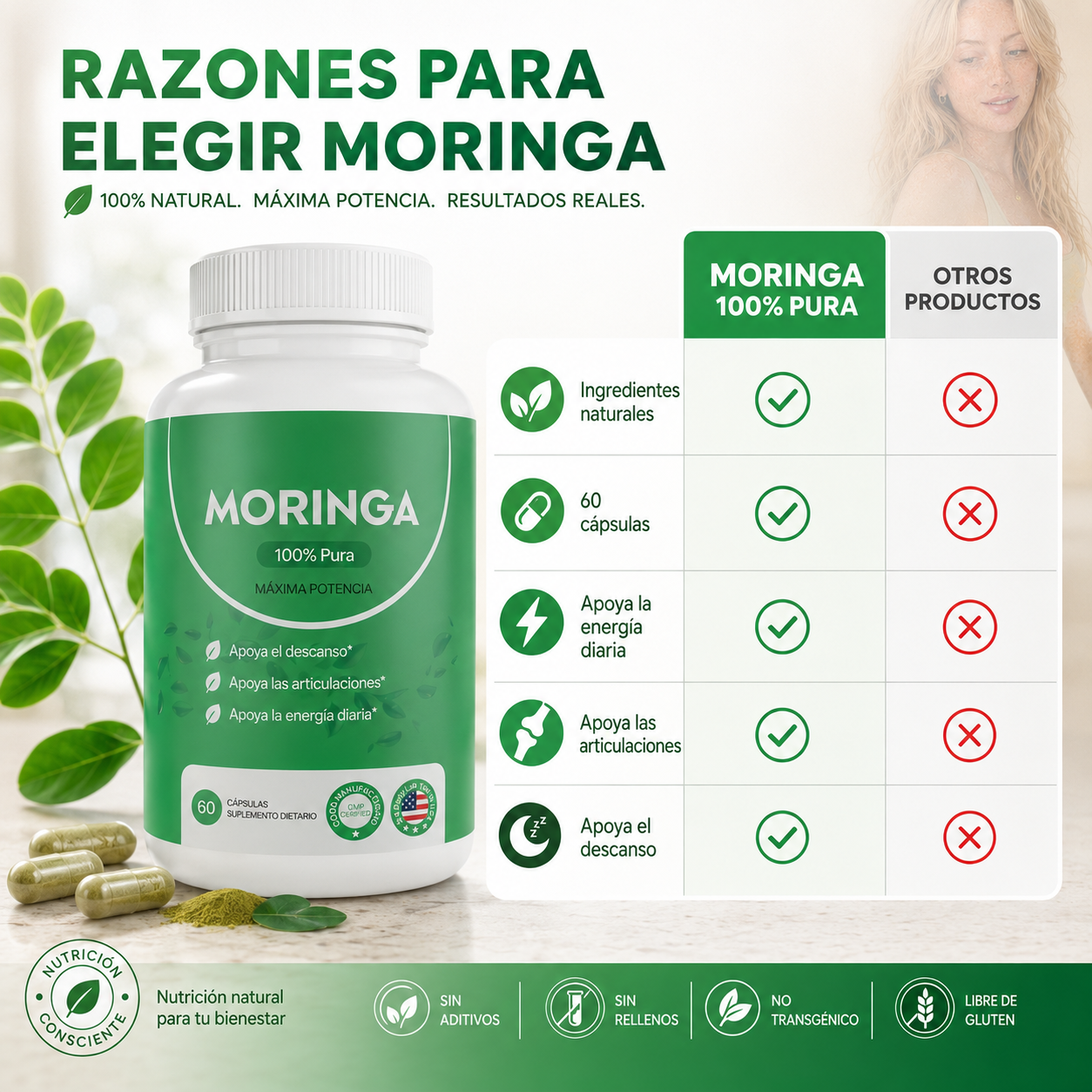 Moringa Natural Balance 60 Capsulas - foto 3