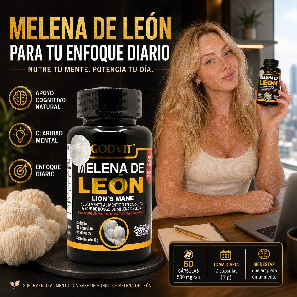 Melena de Leon COFEPRIS 60 Capsulas - foto 1