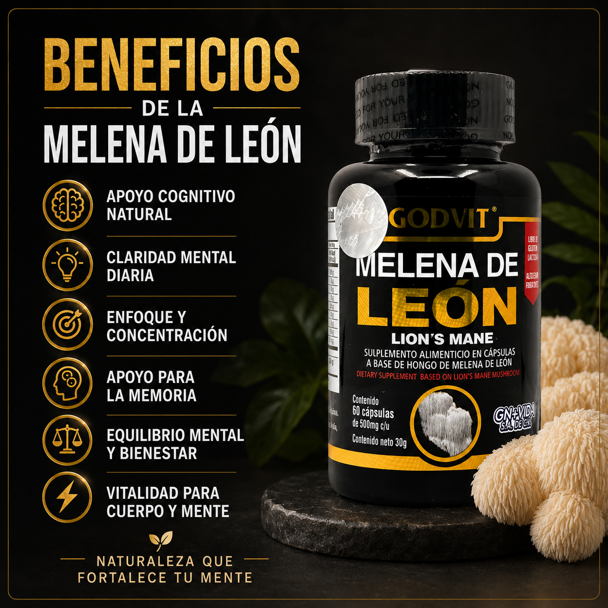 Melena de Leon COFEPRIS 60 Capsulas - foto 3