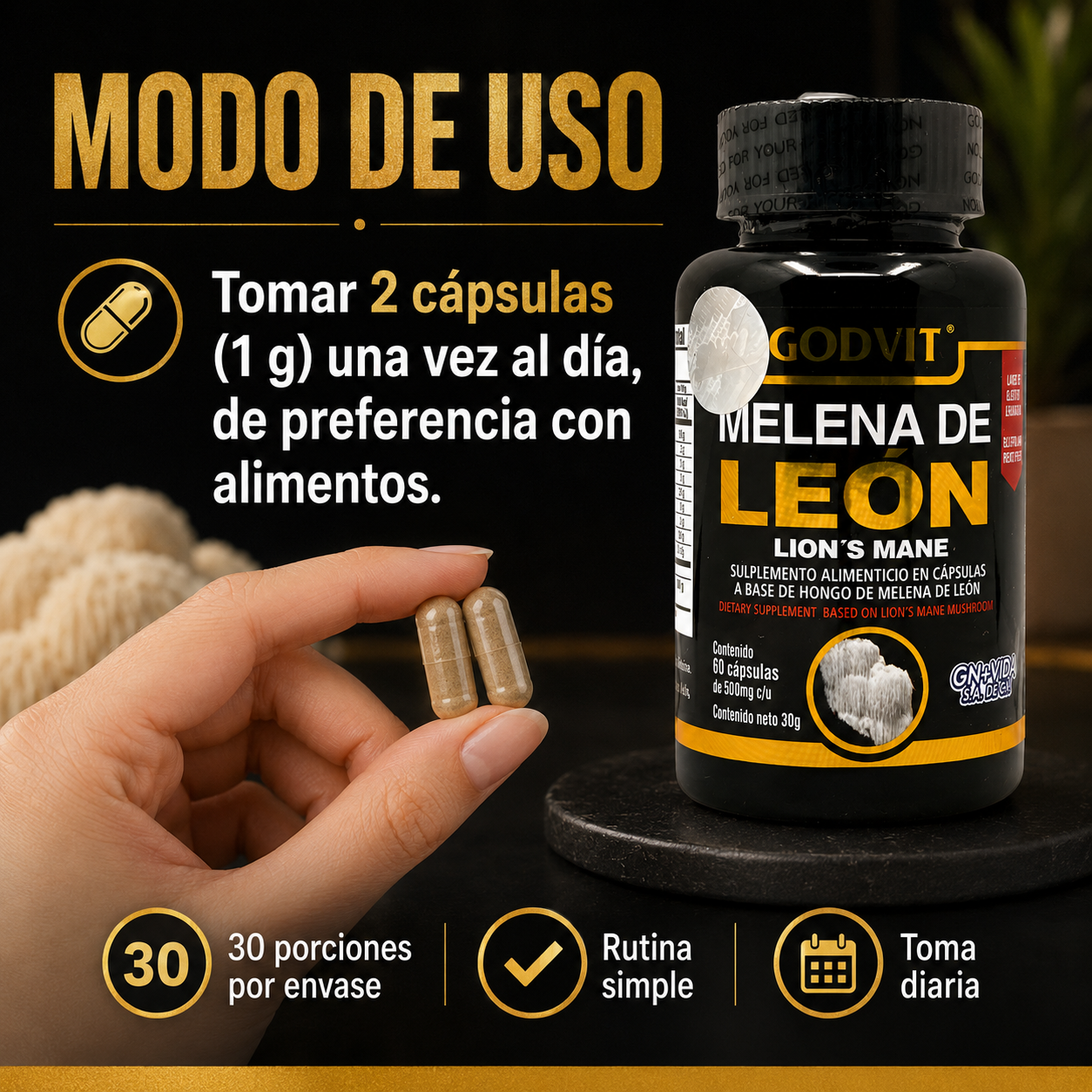 Melena de Leon COFEPRIS 60 Capsulas - foto 4