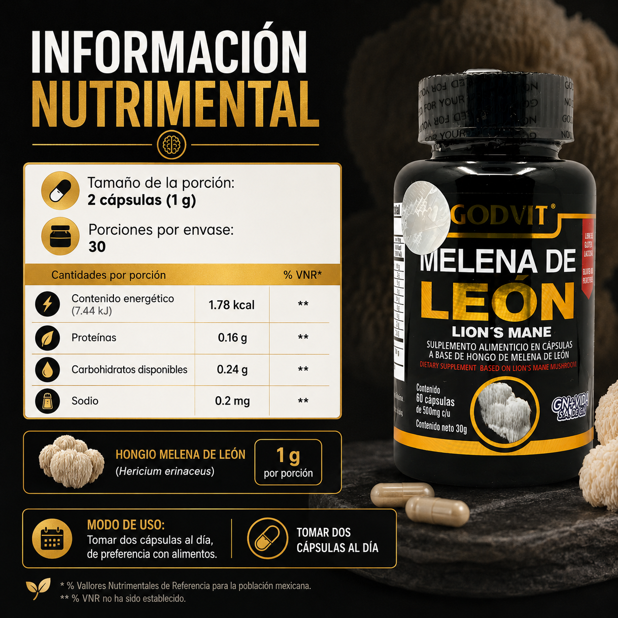 Melena de Leon COFEPRIS 60 Capsulas - foto 5