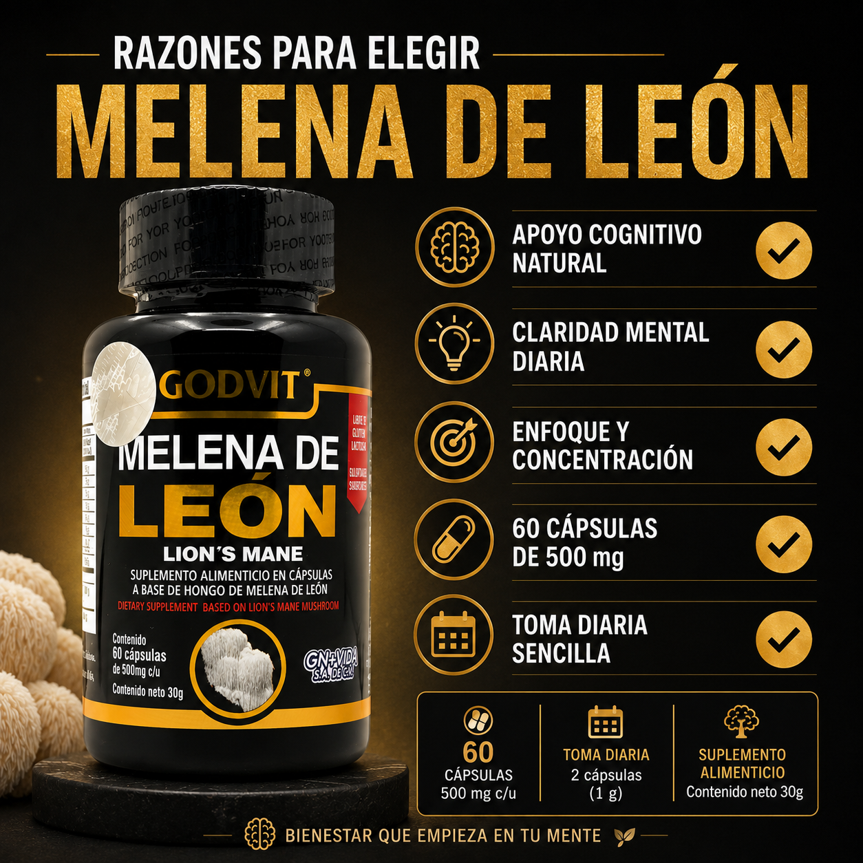Melena de Leon COFEPRIS 60 Capsulas - foto 8